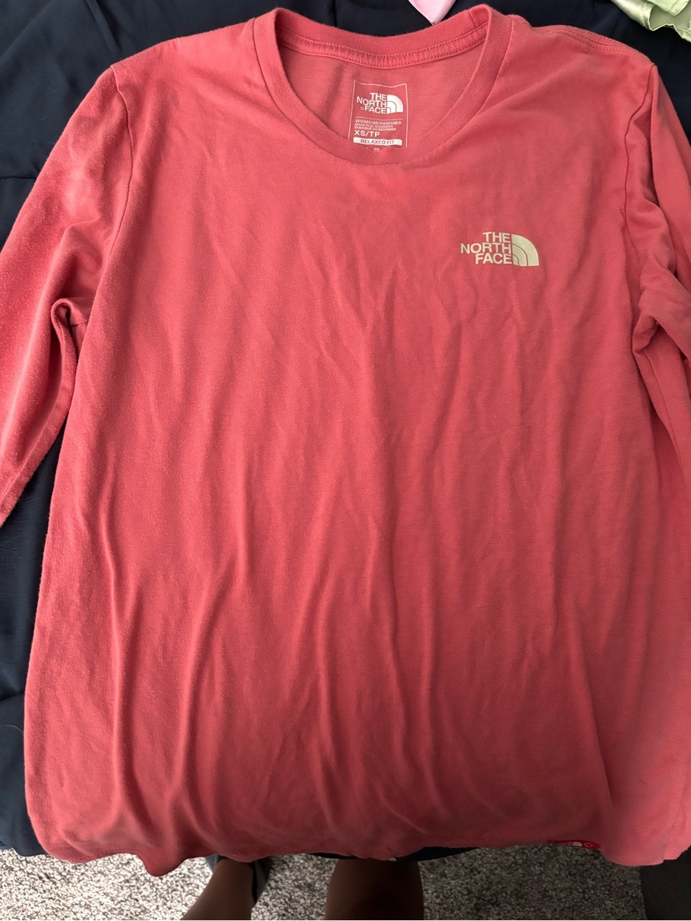 The North Face Long-Sleeve Tee in Coral Pink